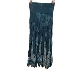 Solitaire Y2K Cotton Skirt Hippie Festival Coachella Tie Dye Aysemetrical Flowy
